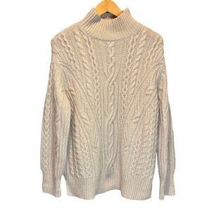 Vince Cream Merino Wool Blend Cable Knit Sweater - size Medium